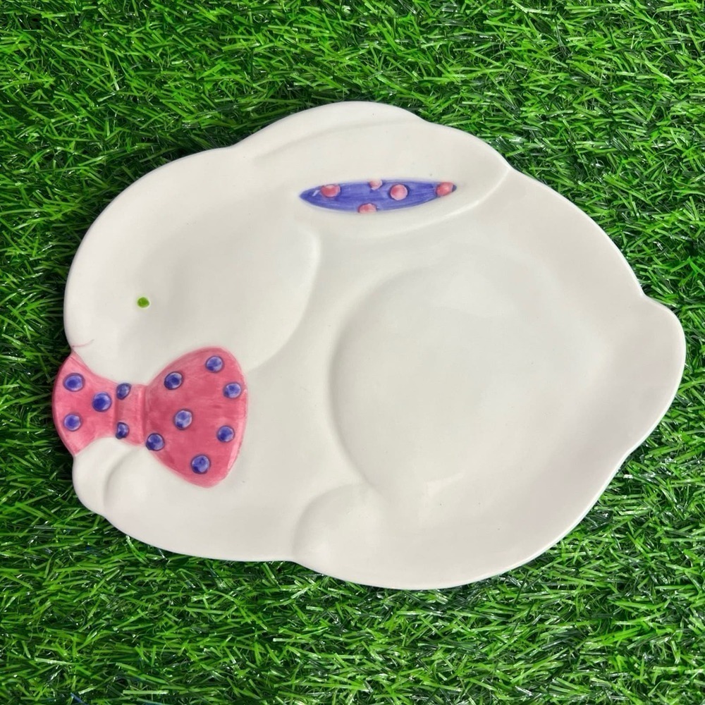 Department 56 Bunny Rabbit Glazed Ceramic Plate Easter